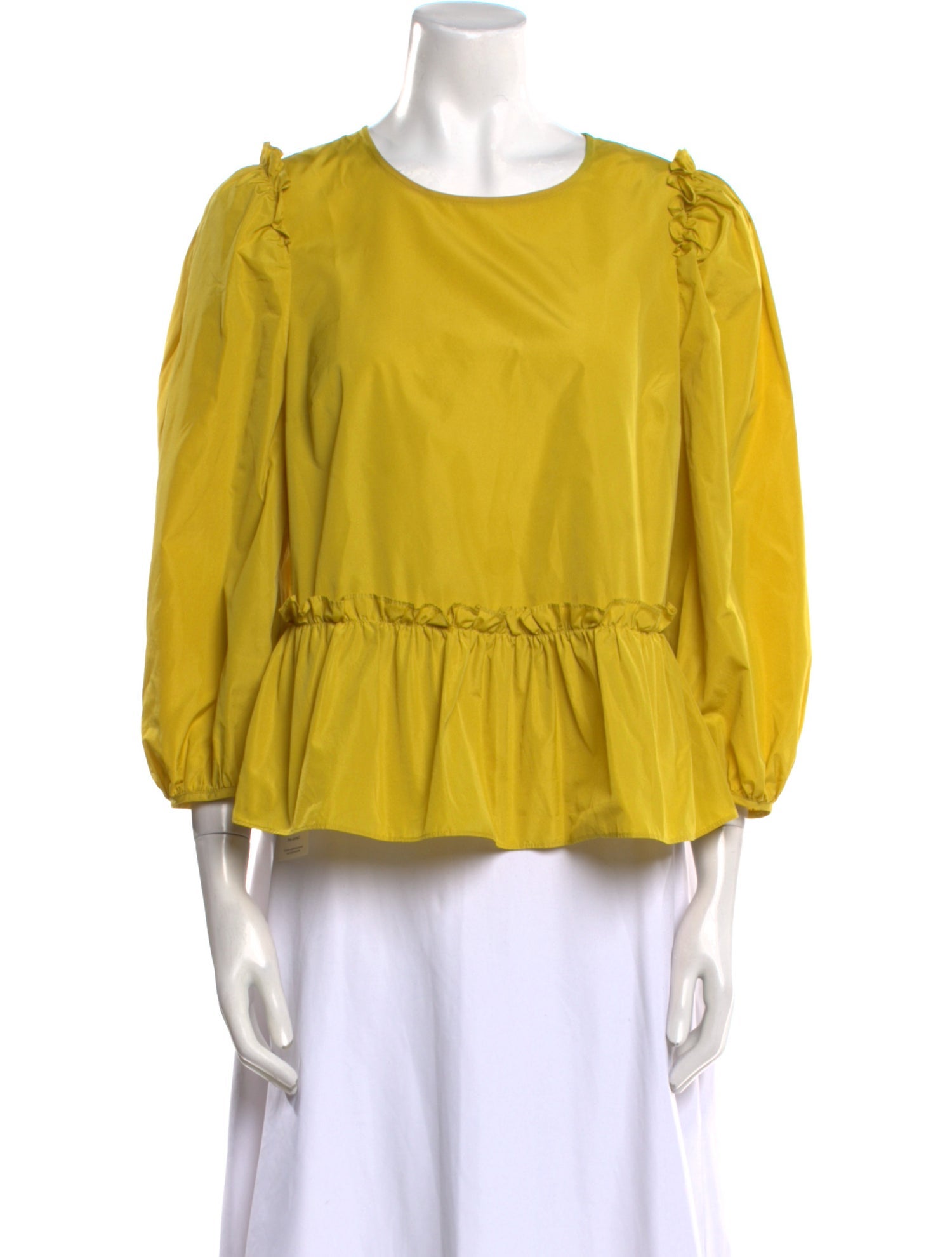 Cinq à Sept Crew Neck Three-Quarter Sleeve Blouse