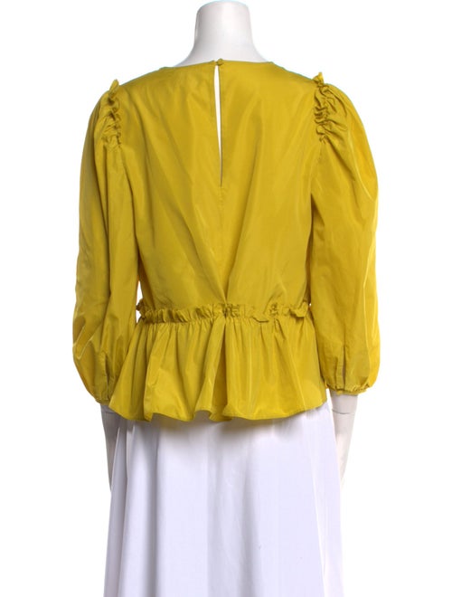 Cinq à Sept Crew Neck Three-Quarter Sleeve Blouse