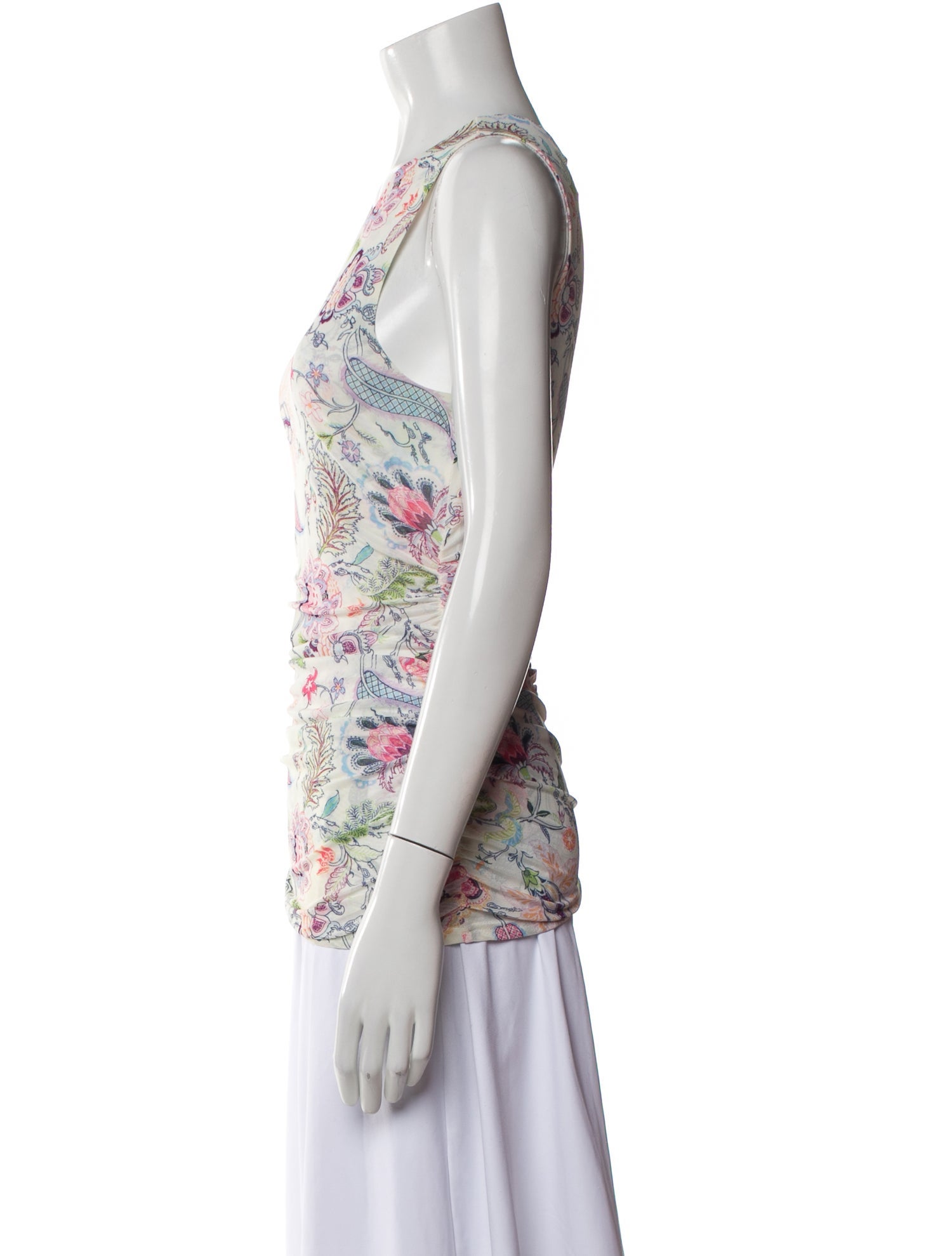 Cinq à Sept Floral Print Crew Neck Top