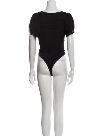 Cinq à Sept Nylon V-Neck Bodysuit
