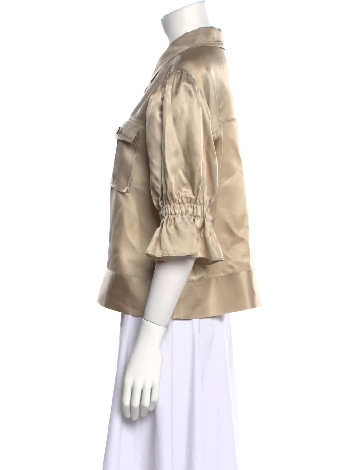 Cinq à Sept Three-Quarter Sleeve Button-Up Top