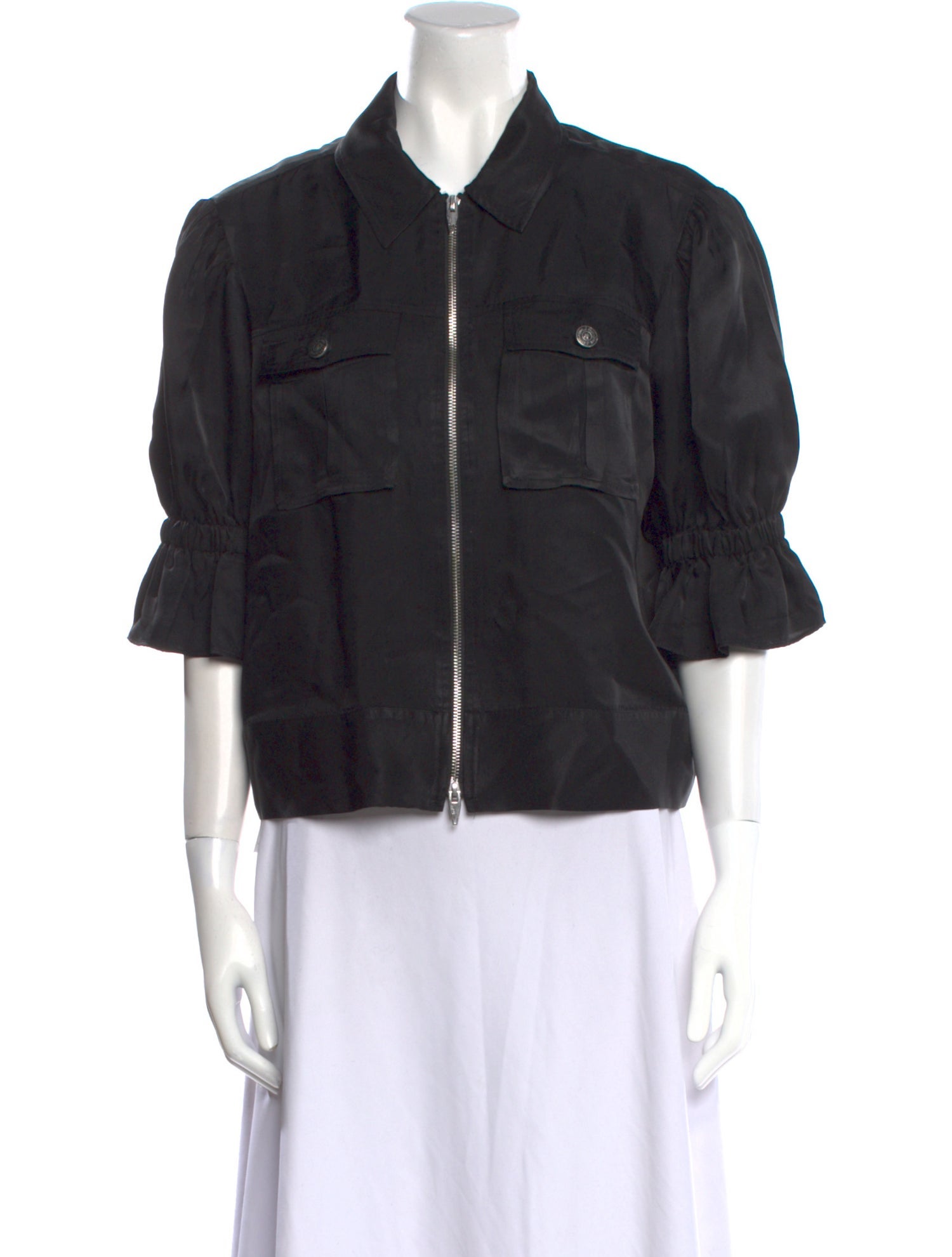 Cinq à Sept Three-Quarter Sleeve Button-Up Top