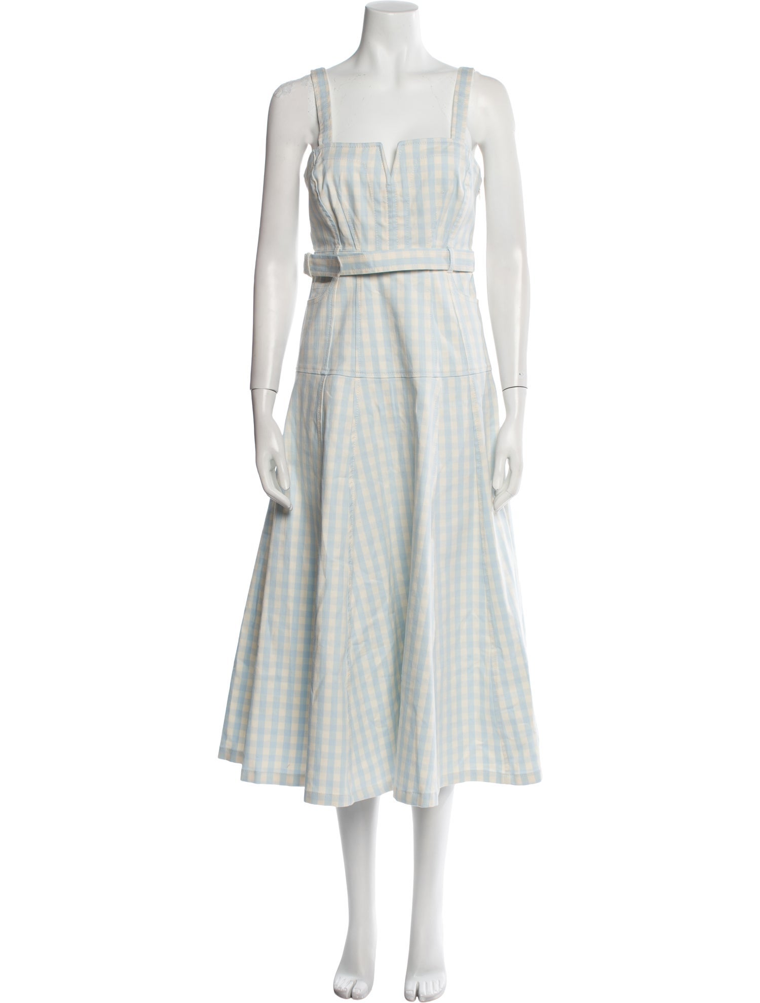 Cinq à Sept Plaid Print Midi Length Dress