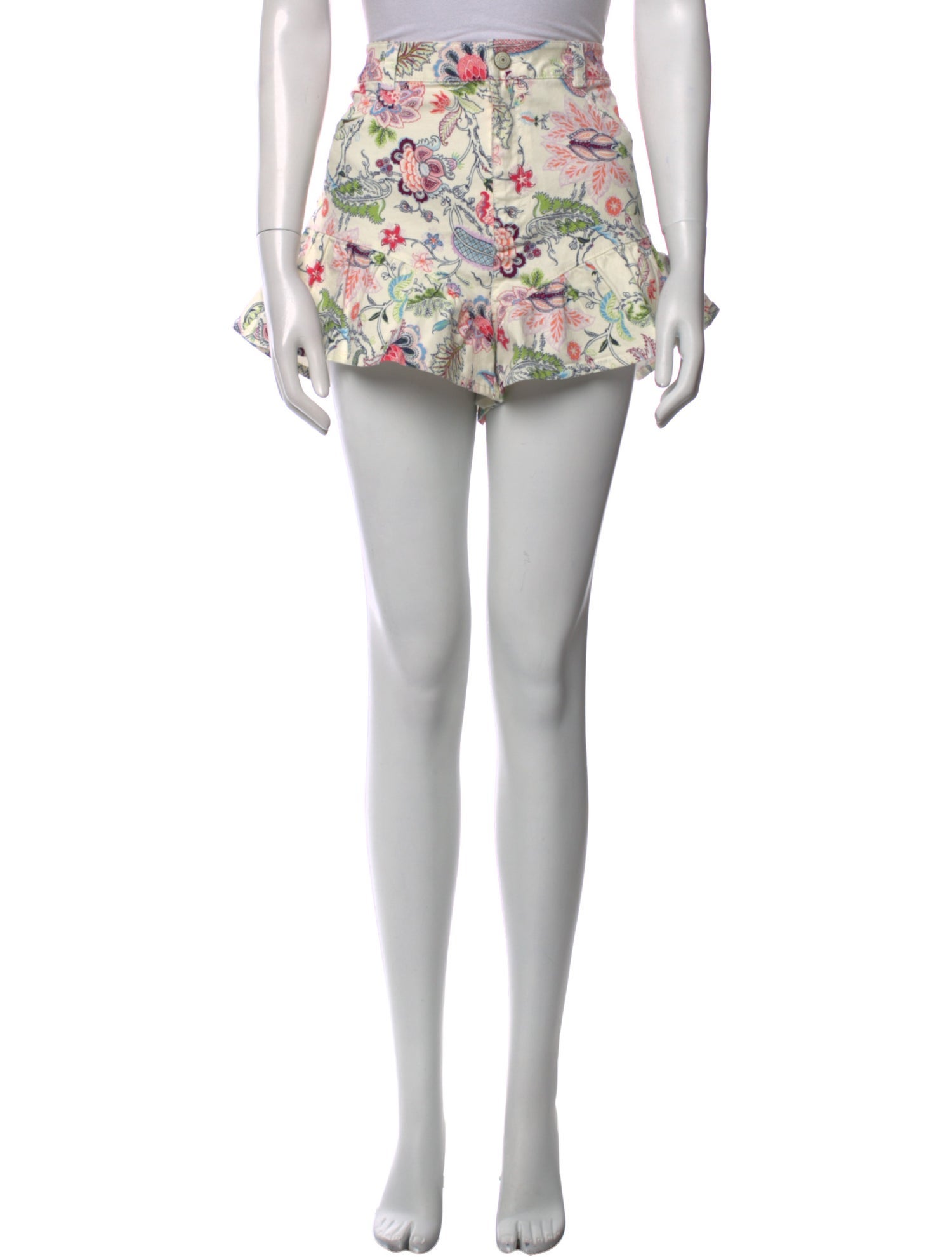 Cinq à Sept Floral Print Mini Shorts