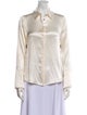 Cinq à Sept Silk Long Sleeve Button-Up Top