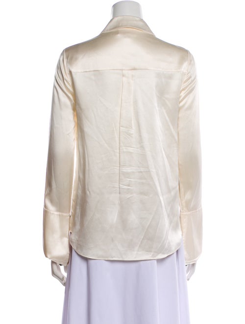Cinq à Sept Silk Long Sleeve Button-Up Top