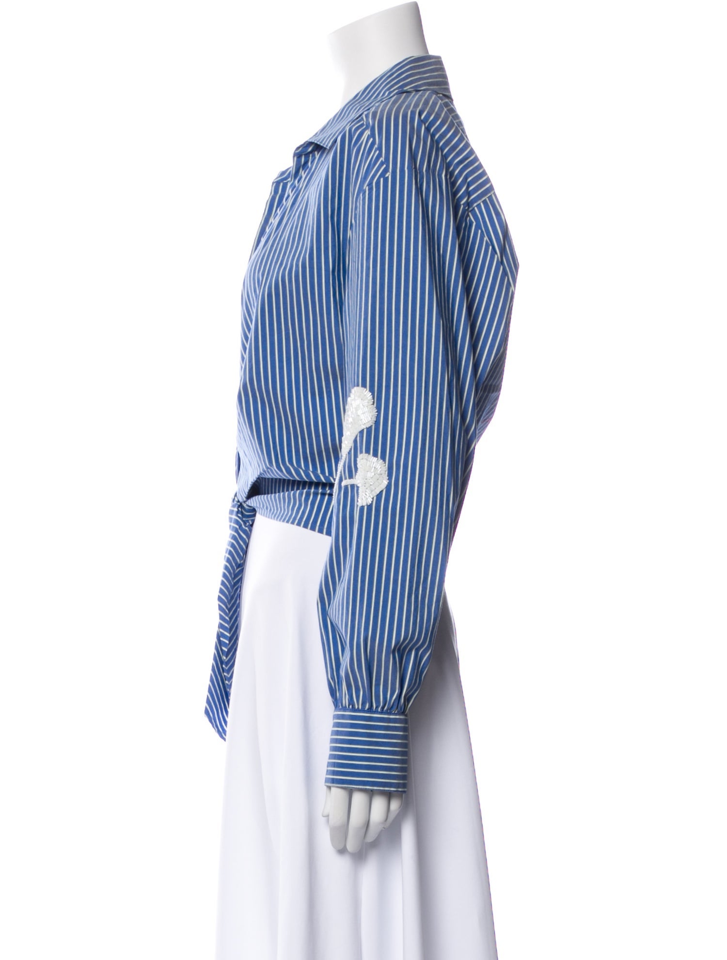 Cinq à Sept Striped Long Sleeve Button-Up Top w/ Tags