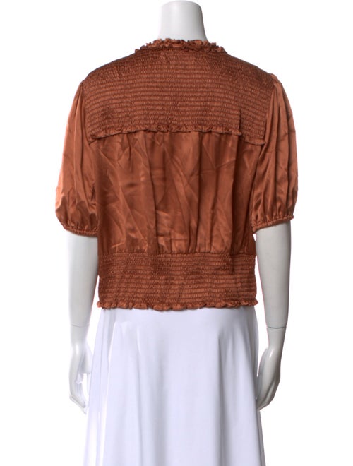 Cinq à Sept Silk Crew Neck Crop Top