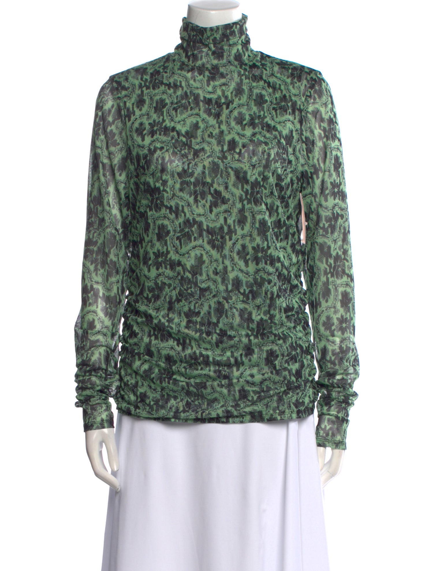 Cinq à Sept Printed Mock Neck Blouse w/ Tags