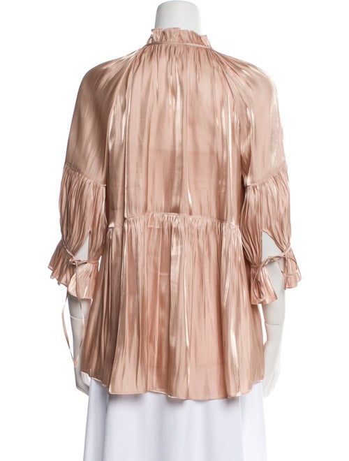 Cinq à Sept Striped Mock Neck Blouse