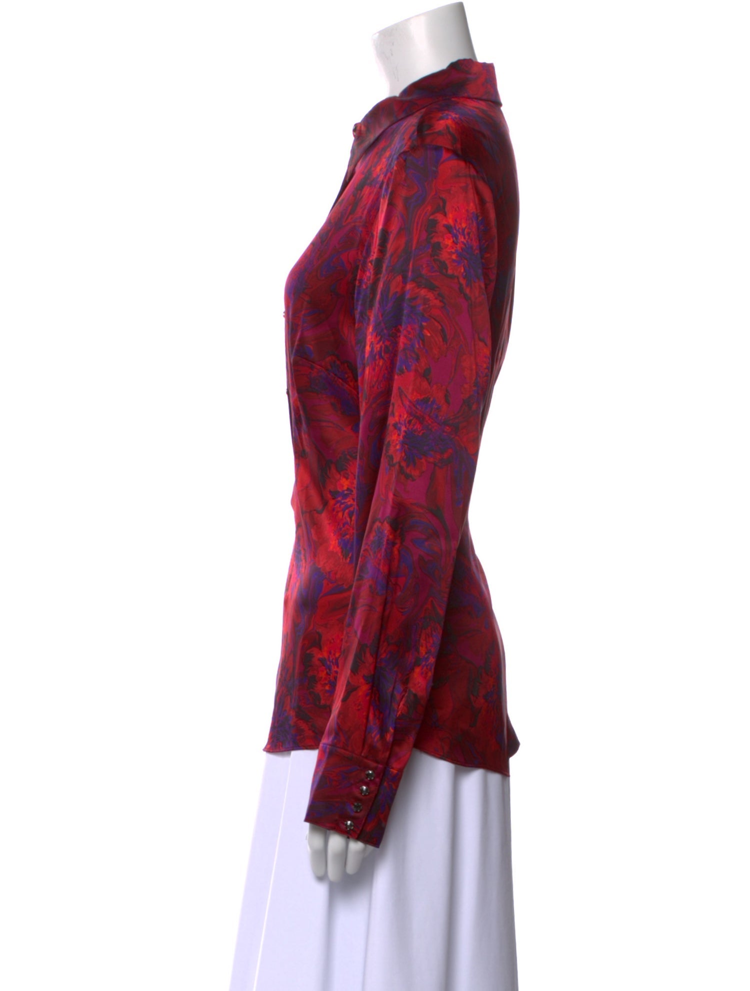 Cinq à Sept Silk Printed Button-Up Top w/ Tags