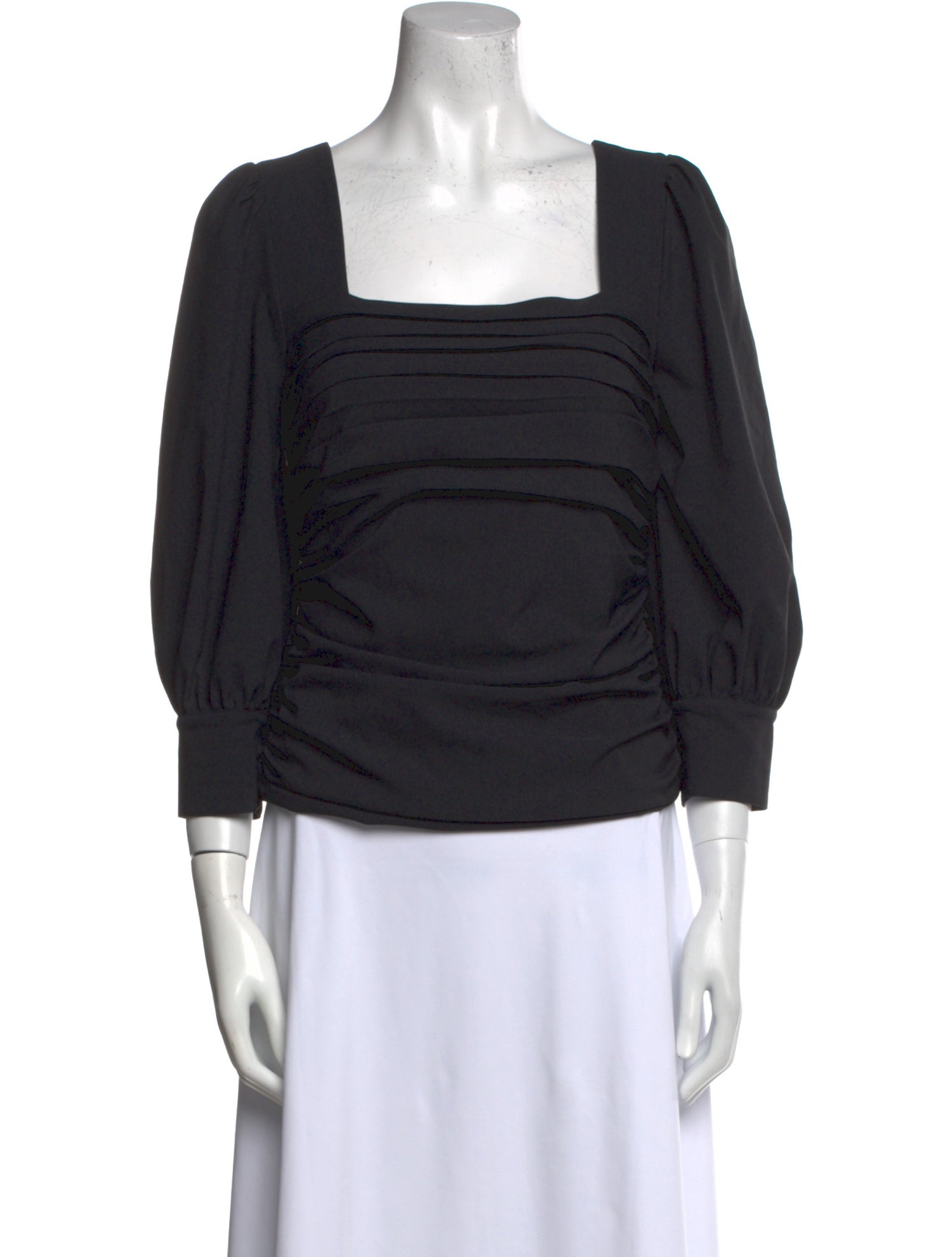 Cinq à Sept Square Neckline Three-Quarter Sleeve Top