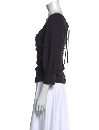 Cinq à Sept Square Neckline Three-Quarter Sleeve Top