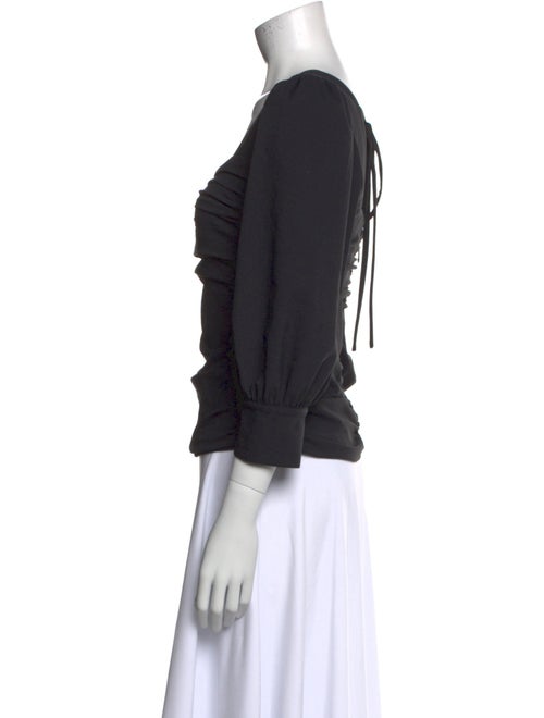 Cinq à Sept Square Neckline Three-Quarter Sleeve Top