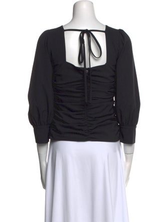 Cinq à Sept Square Neckline Three-Quarter Sleeve Top