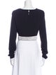 Cinq à Sept Bateau Neckline Long Sleeve Crop Top