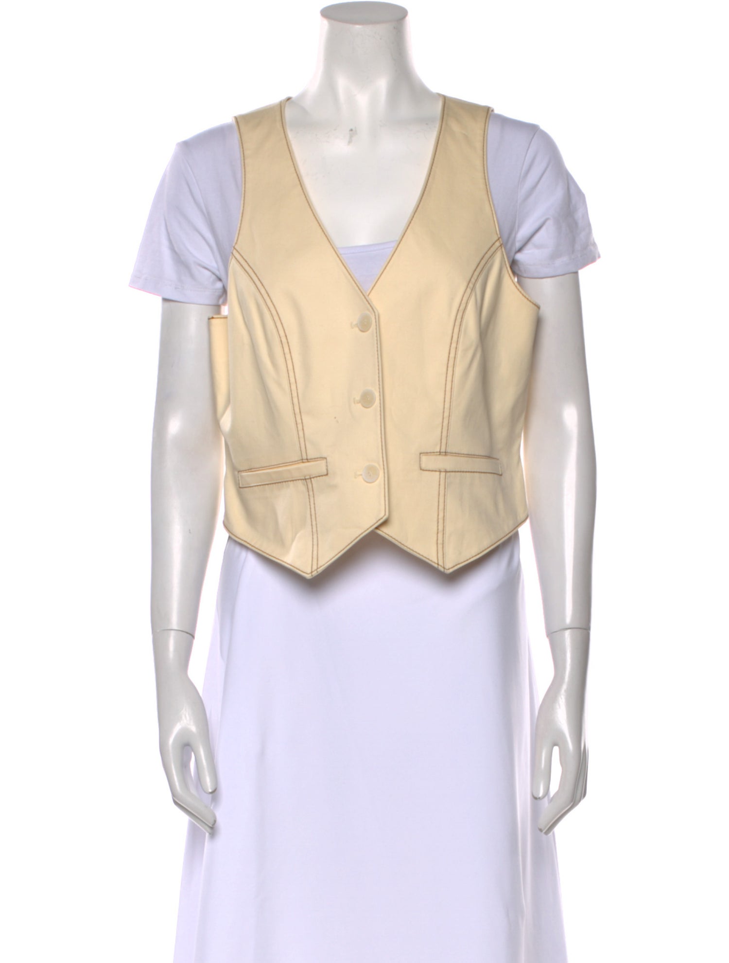 Cinq à Sept V-Neck Short Sleeve Crop Top