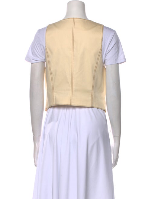 Cinq à Sept V-Neck Short Sleeve Crop Top