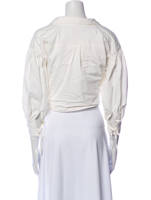 Cinq à Sept V-Neck Three-Quarter Sleeve Crop Top