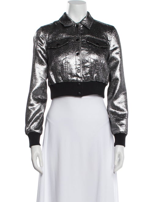 Cinq à Sept Colorblock Pattern Bomber Jacket