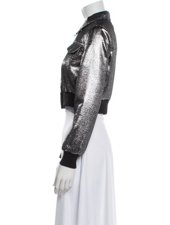 Cinq à Sept Colorblock Pattern Bomber Jacket