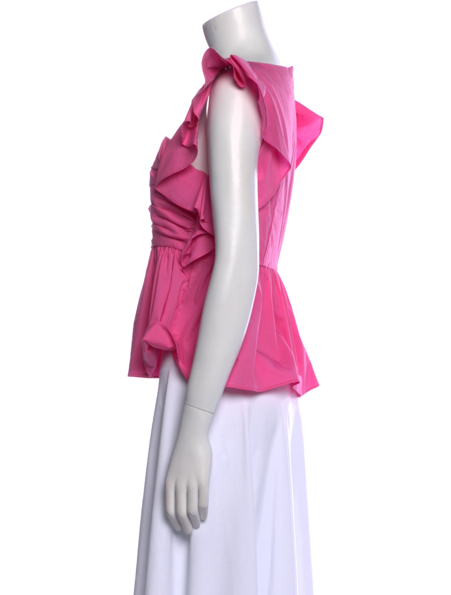 Cinq à Sept Square Neckline Short Sleeve Crop Top