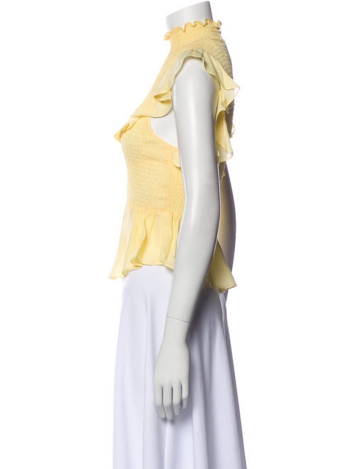 Cinq à Sept Silk Mock Neck Crop Top