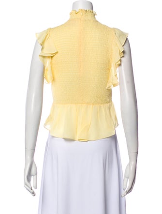 Cinq à Sept Silk Mock Neck Crop Top