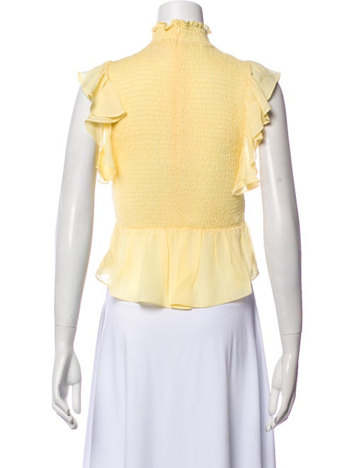 Cinq à Sept Silk Mock Neck Crop Top