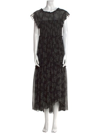 Cinq à Sept Floral Print Long Dress