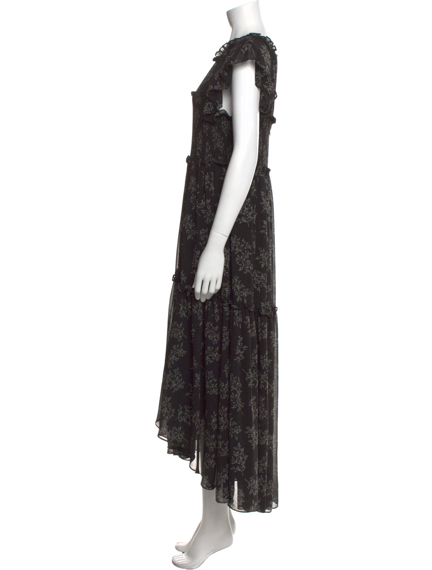 Cinq à Sept Floral Print Long Dress