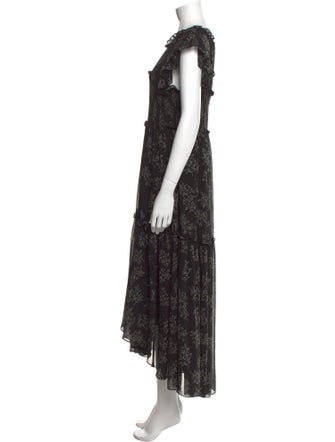 Cinq à Sept Floral Print Long Dress