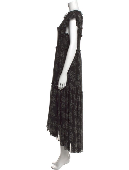 Cinq à Sept Floral Print Long Dress