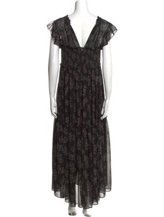 Cinq à Sept Floral Print Long Dress