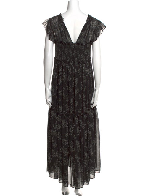 Cinq à Sept Floral Print Long Dress