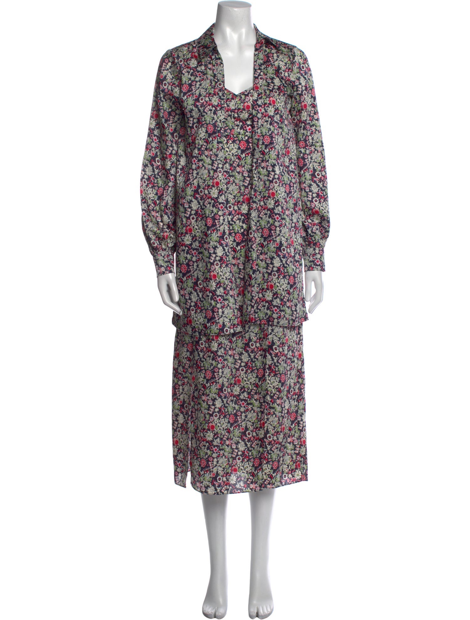 Cinq à Sept Floral Print Long Dress