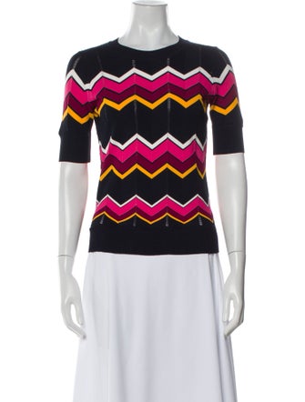 Cinq à Sept Striped Crew Neck Top