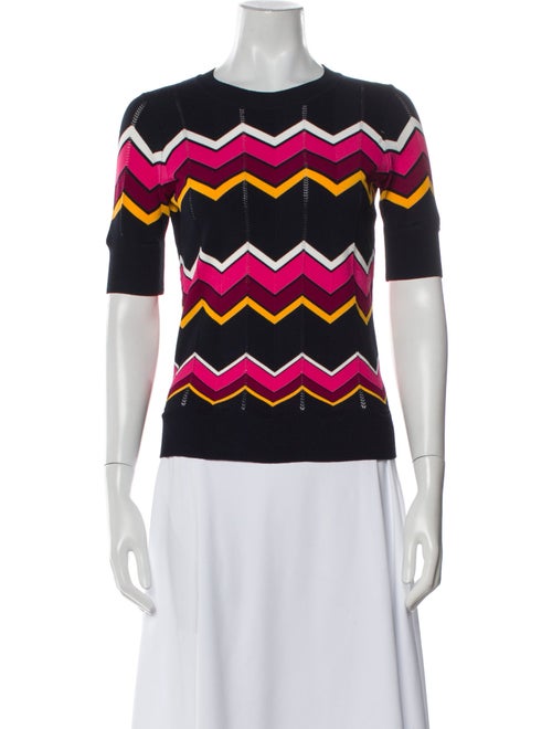 Cinq à Sept Striped Crew Neck Top