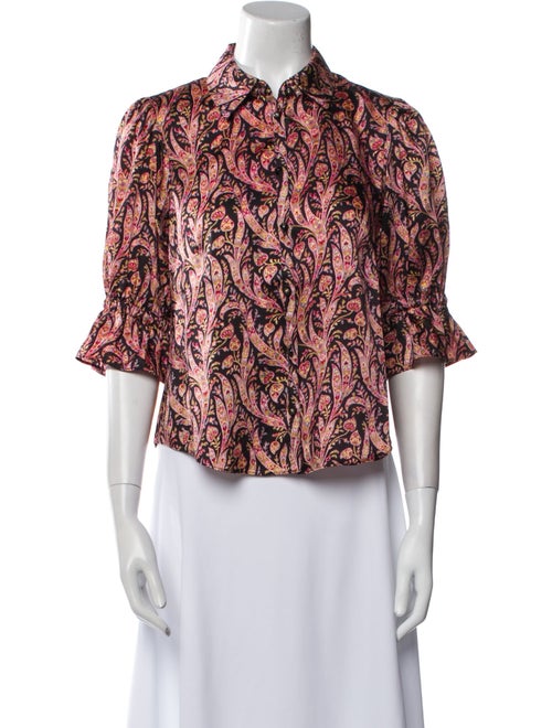 Cinq à Sept Printed Three-Quarter Sleeve Blouse