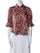 Cinq à Sept Printed Three-Quarter Sleeve Blouse
