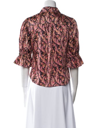 Cinq à Sept Printed Three-Quarter Sleeve Blouse