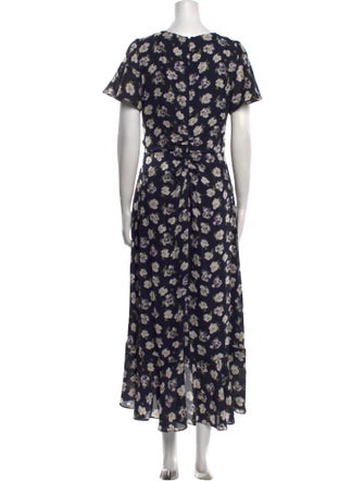 Cinq à Sept Floral Print Midi Length Dress