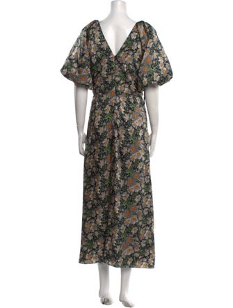Cinq à Sept Floral Print Long Dress
