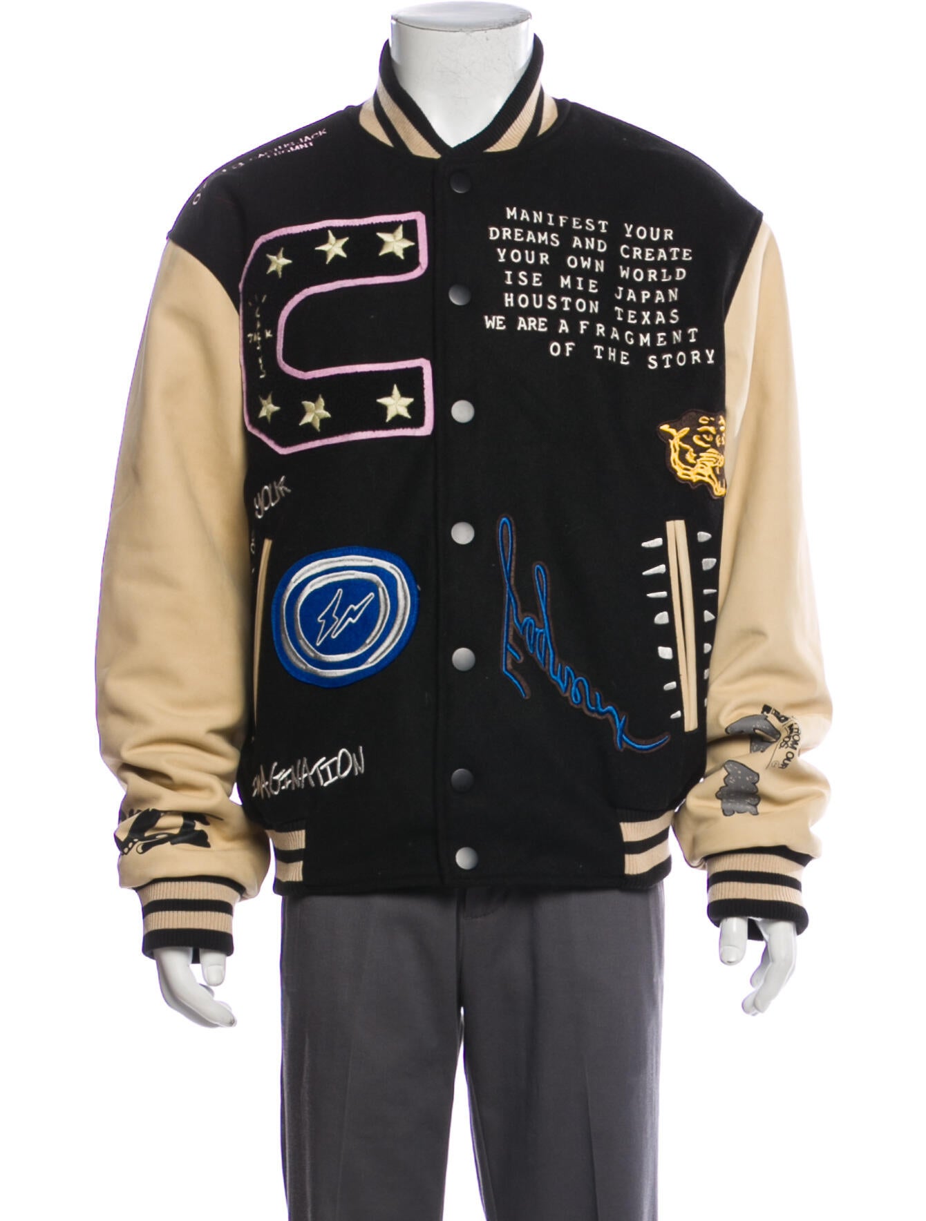 cactus jack for fragment manifest letterman jacket