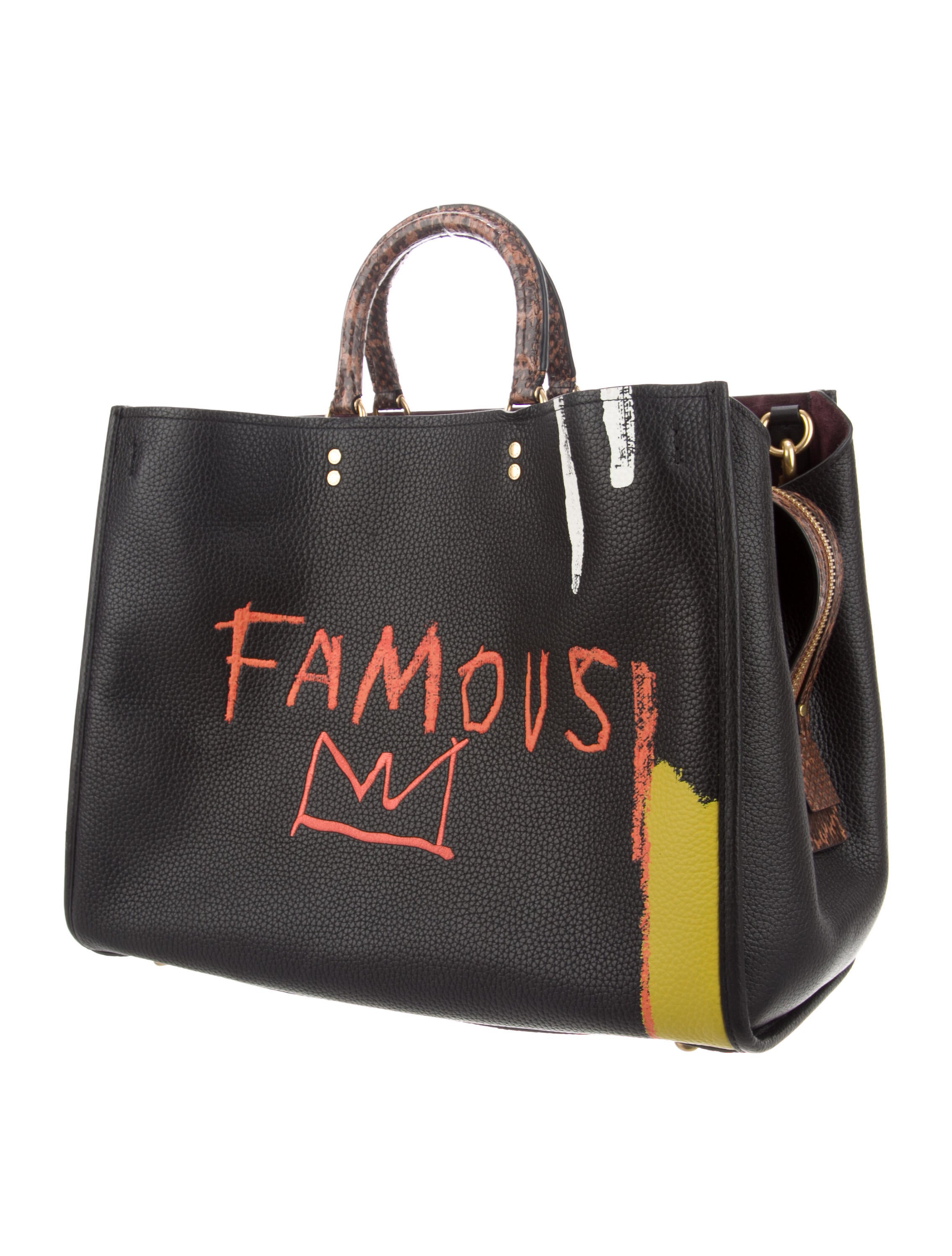 Coach x Jean-Michel Basquiat Snakeskin-Trimmed Rogue 39 Bag