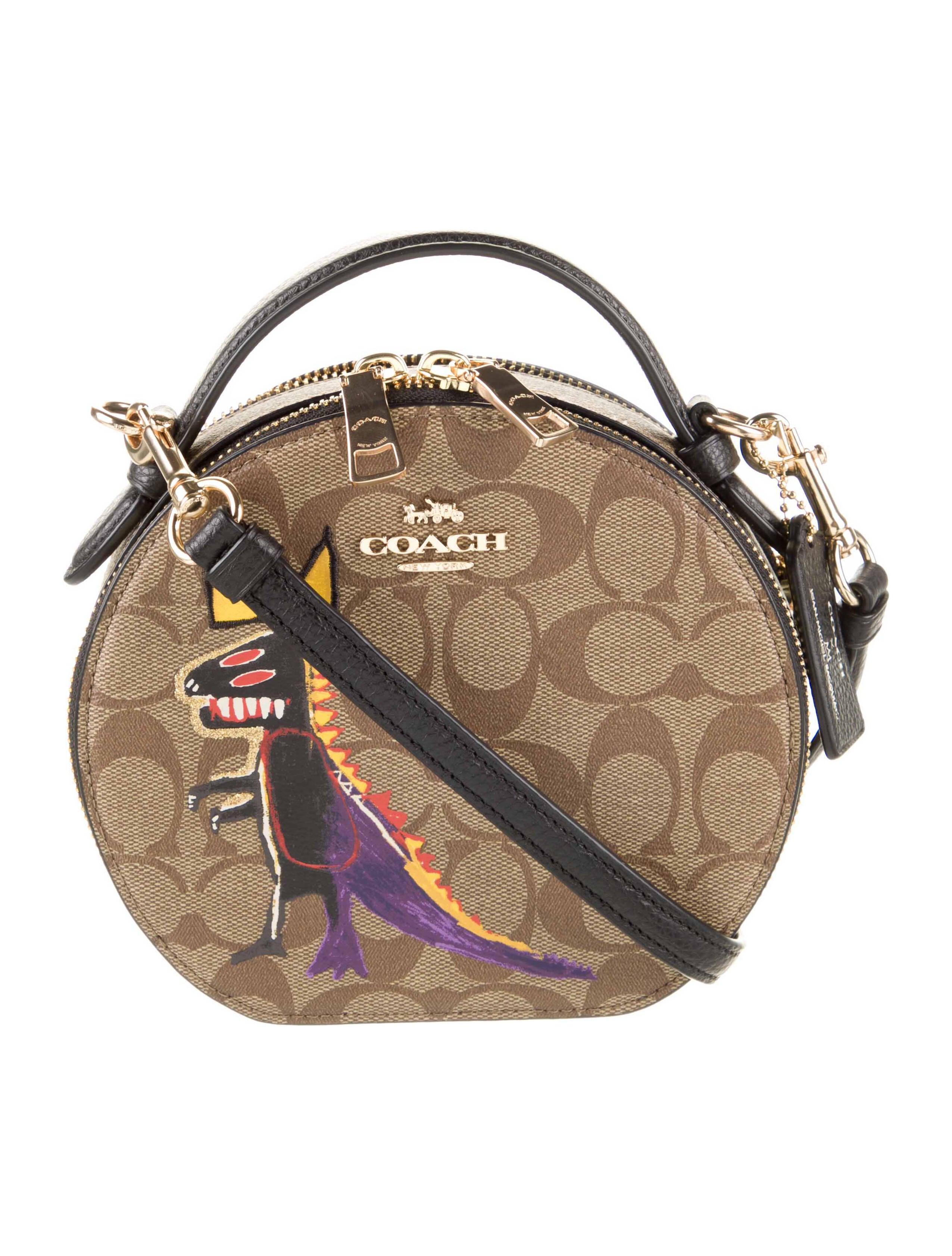 Coach x JeanMichel Basquiat LeatherTrimmed Handle Bag Brown Handle