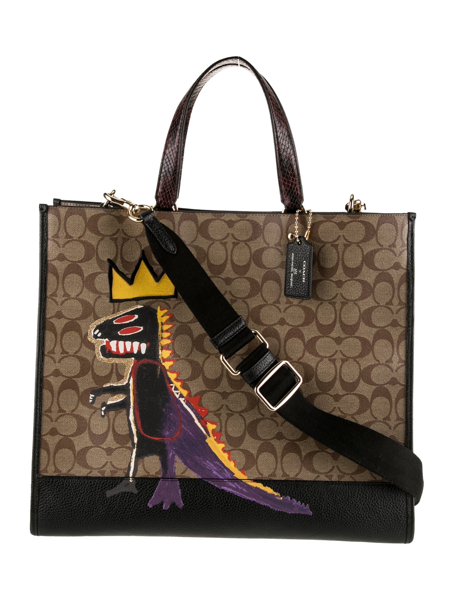 Coach x JeanMichel Basquiat Coated Canvas Tote Brown Totes, Handbags