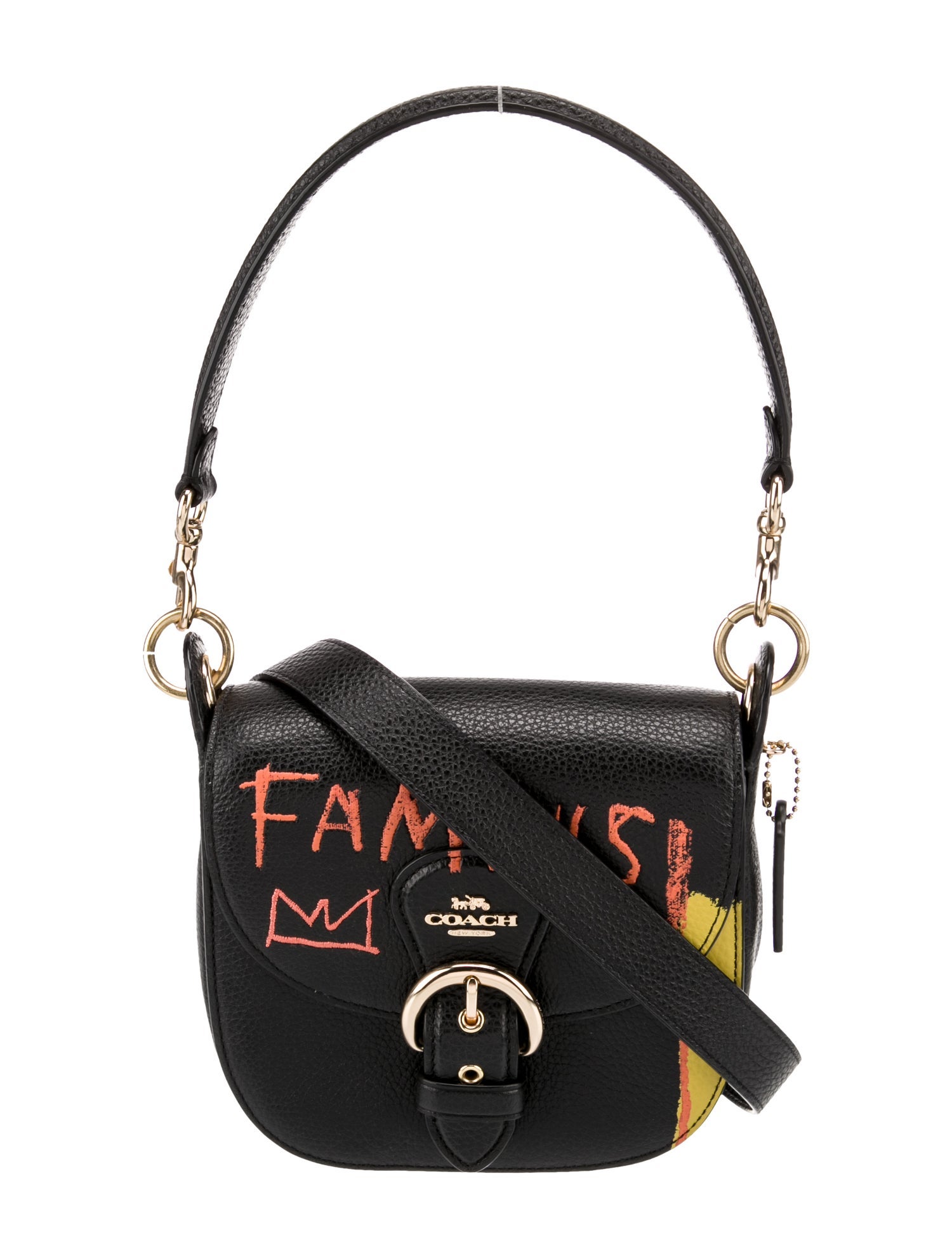 Coach x Jean-Michel Basquiat Leather Shoulder Bag