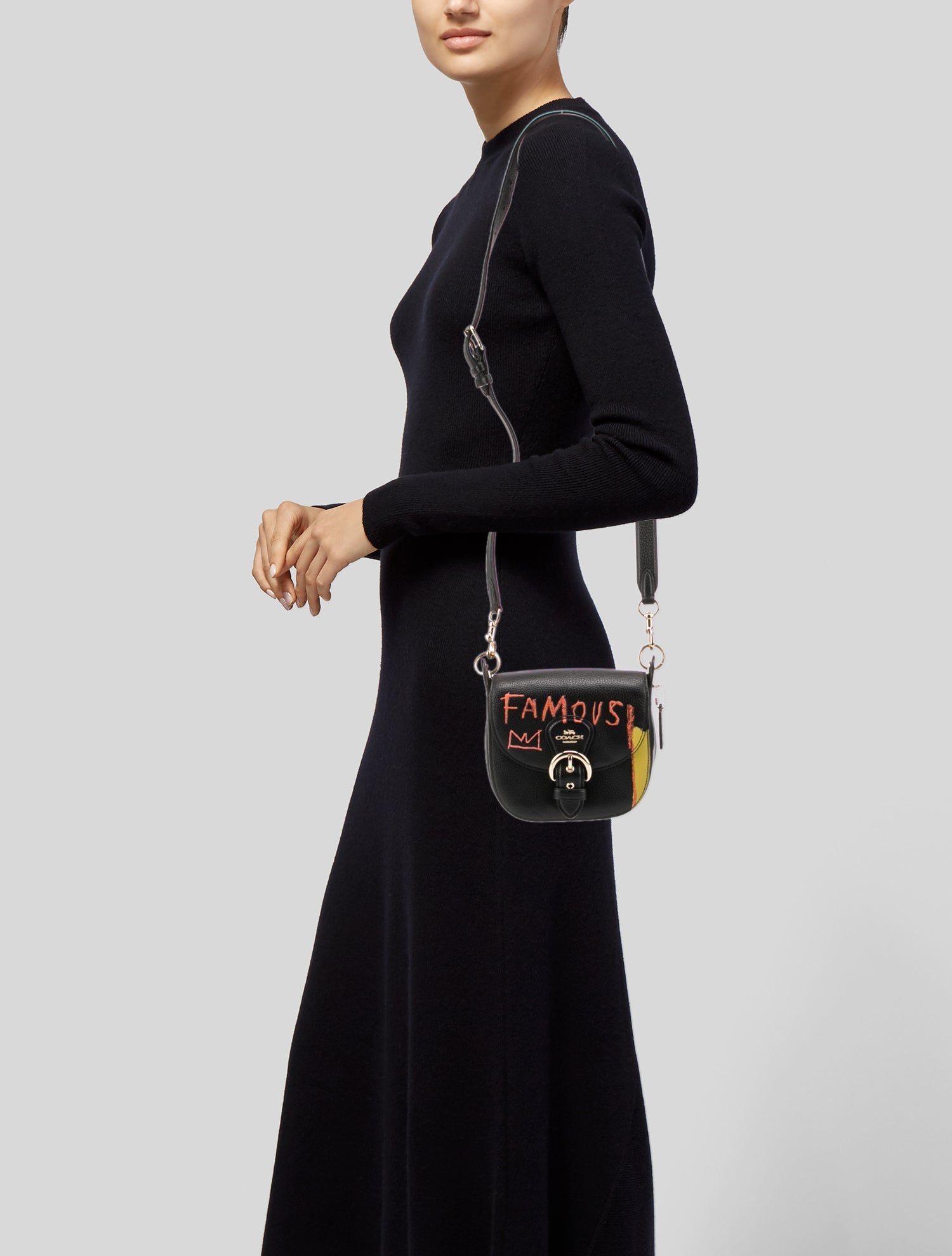 Coach x Jean-Michel Basquiat Leather Shoulder Bag