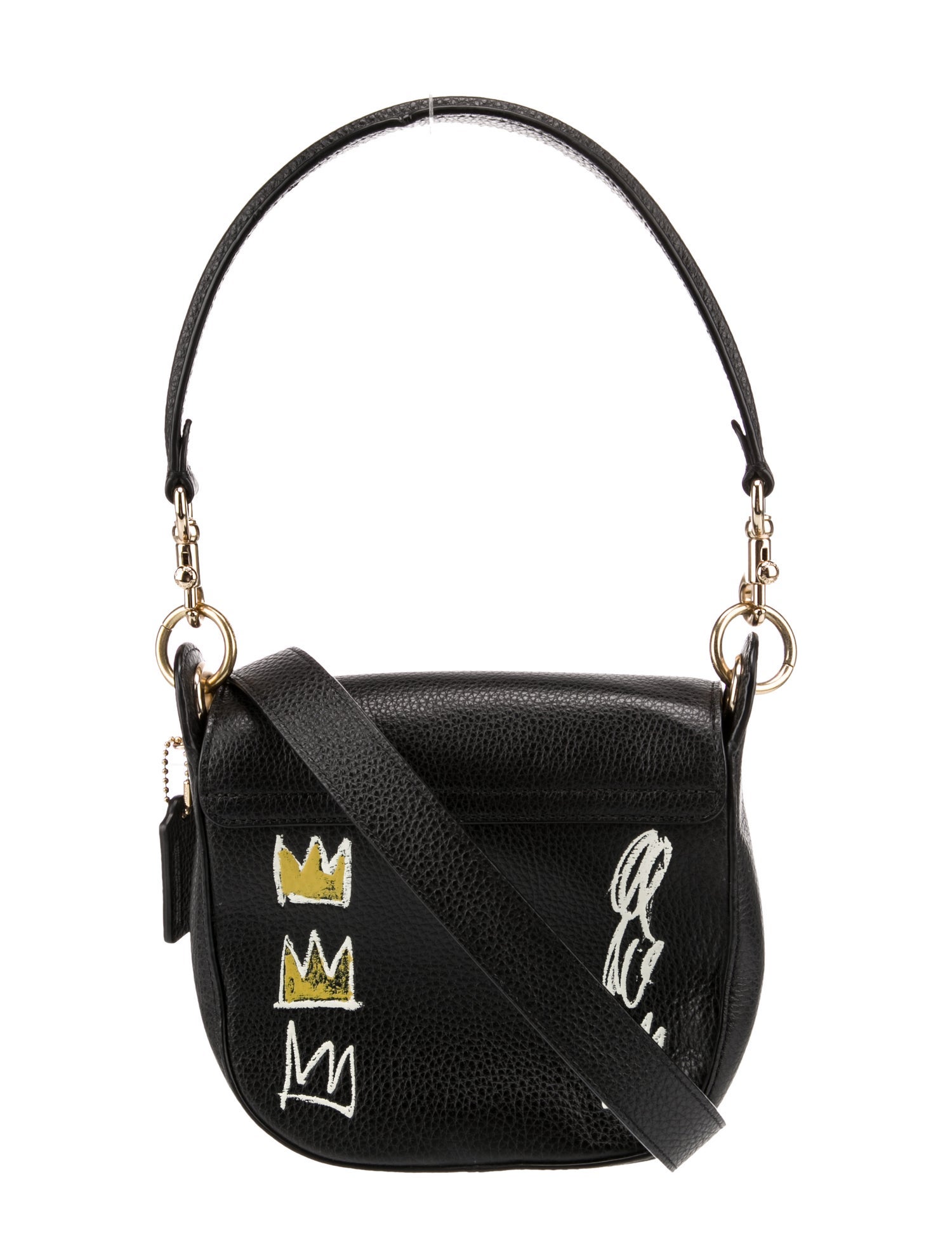 Coach x Jean-Michel Basquiat Leather Shoulder Bag - Black